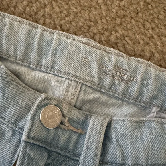 Old Navy Light Blue High Rise Baggy Wide-Leg Jeans | Size: 12 Girls - Picture 2 of 3